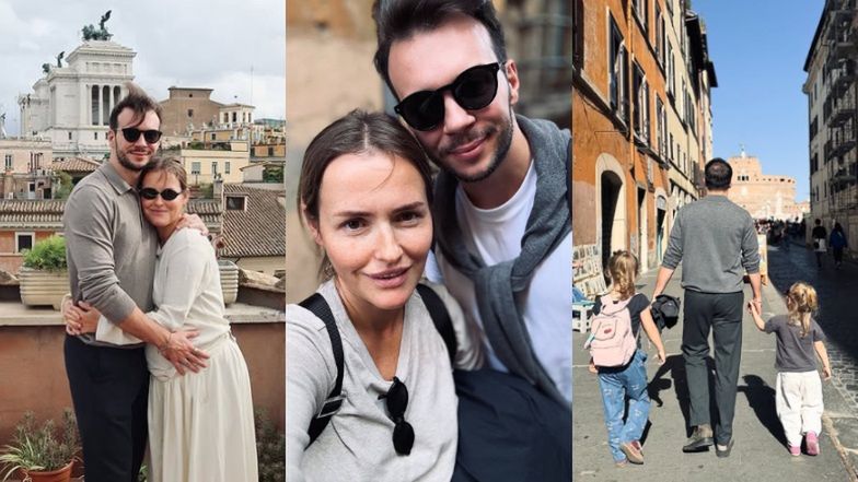 Olga Frycz z dziećmi i Albertem Kosińskim w Rzymie