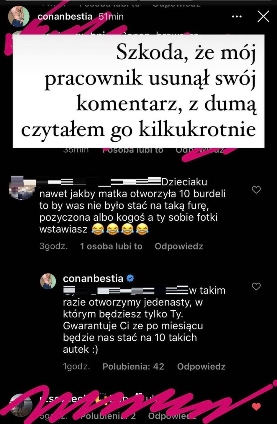 Conan Kaźmierski szpanuje samochodem