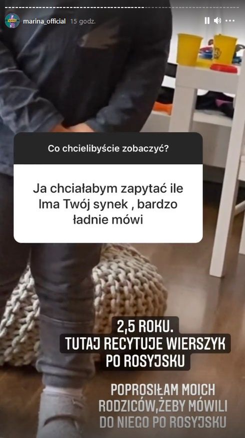 Marina chwali się językowym talentem Liama