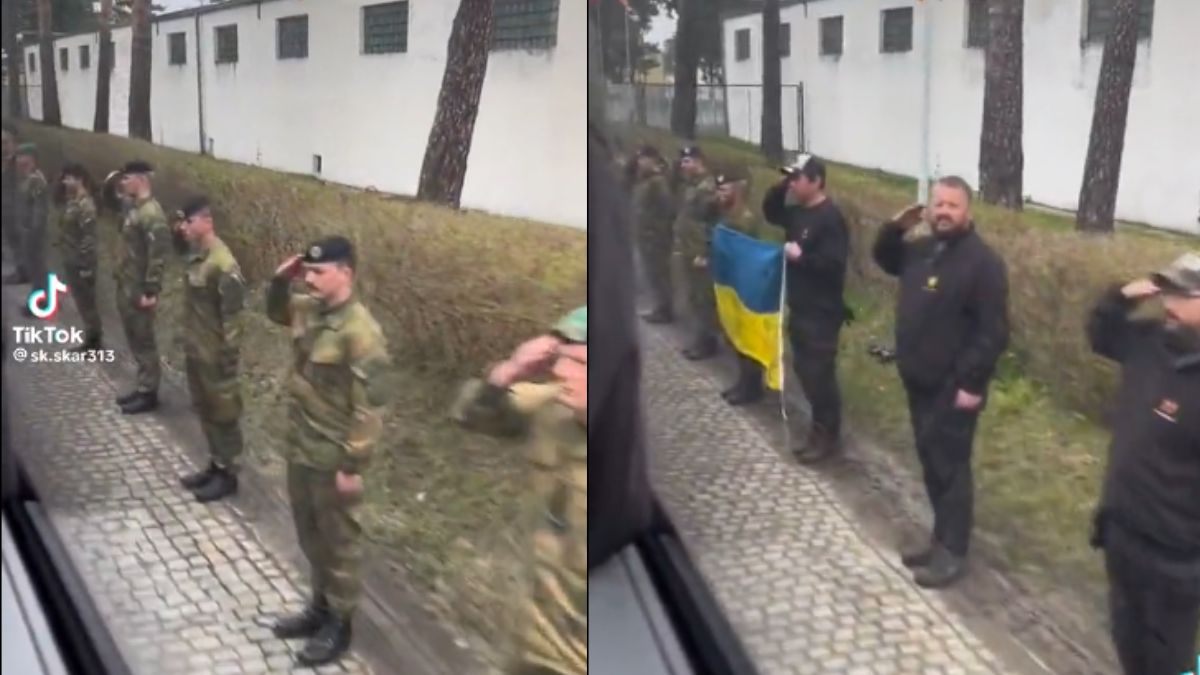 Norwescy żołnierze żegnają ukraińskich Fot. TikTok/sk.skar313