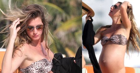 Gisele na plaży w 7. MIESIĄCU CIĄŻY!