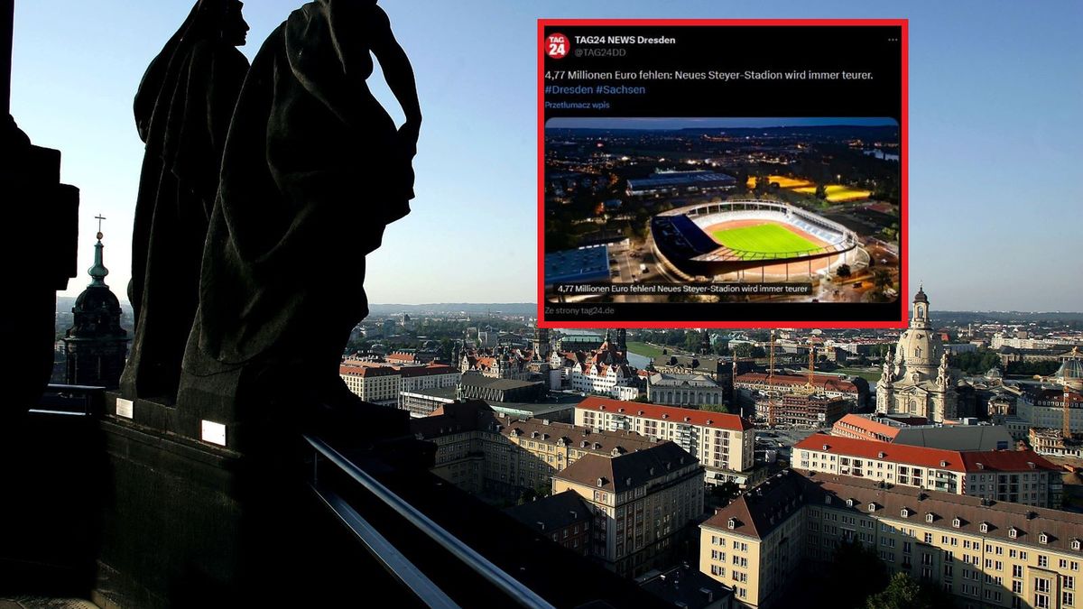 Getty Images / Photo by Sean Gallup/Getty Images/ x.com/TAG24DD / Na zdjęciu: miasto Drezno (w ramce: stadion wielofunkcyjny)