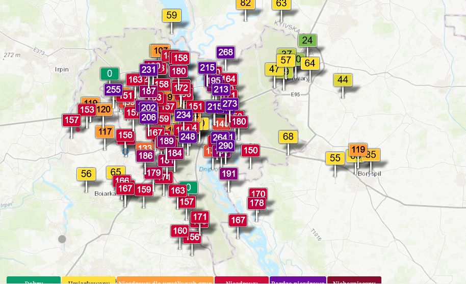 Powietrze nad Kijowem ma bardzo złą jakość.