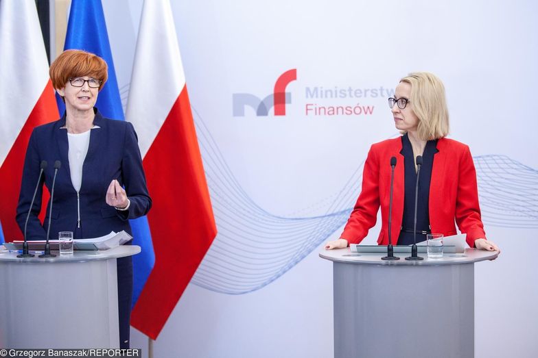 O podatku solidarnościowym mówiły minister finansów Teresa Czerwińska i szefowa resortu rodziny Elżbieta Rafalska