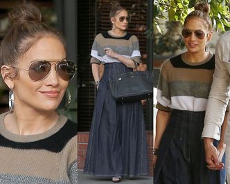 Jennifer Lopez lansuje modę na szerokie spodnie