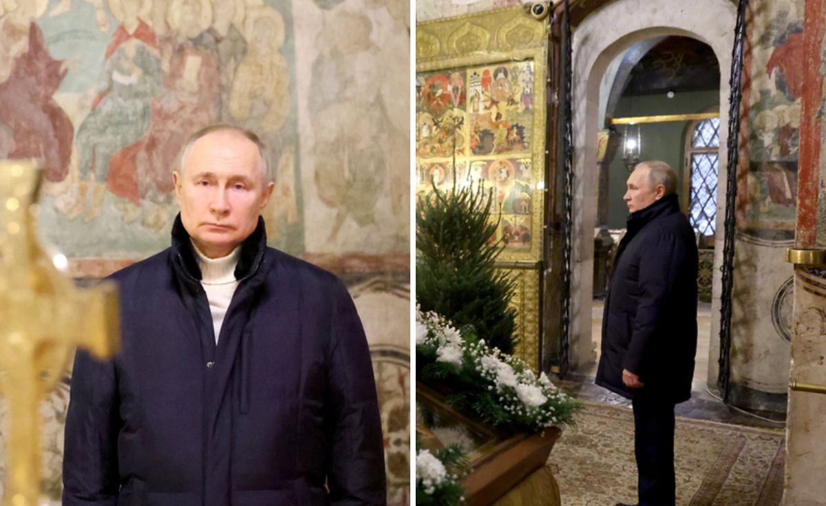 Putin osamotniony na zdjęciach Kremla