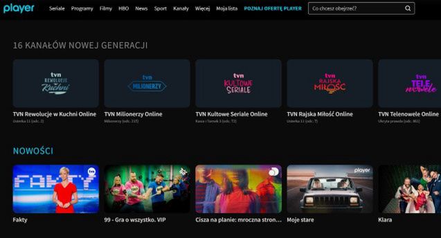 Player tylko za Netfliksem. Darmowe kanały w czołówce wybieranych treści