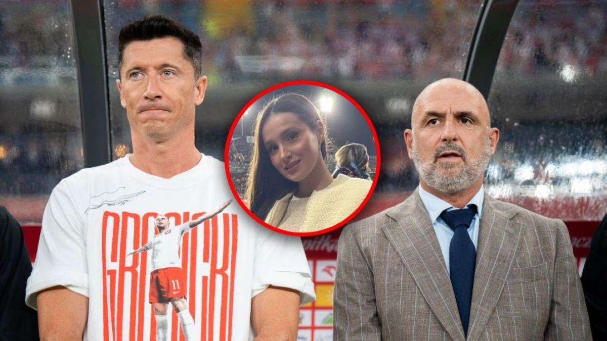 Getty Images / Marcin Golba/NurPhoto via Getty Images/ instagram.com/marina_official / Na zdjęciu: Robert Lewandowski (L), Michał Probierz (P), w ramce: Marina Łuczenko-Szczęsna
