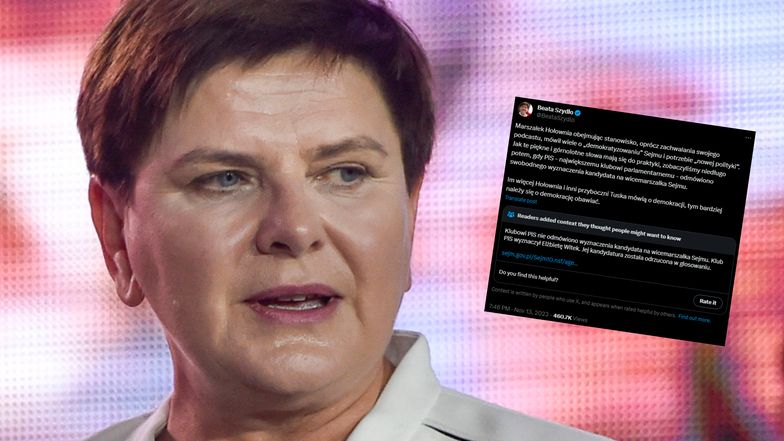 Beata Szydło dodała wpis uderzający w opozycję. Twitter podważył jej słowa i dodał do nich ADNOTACJĘ. Już jest odpowiedź (FOTO)