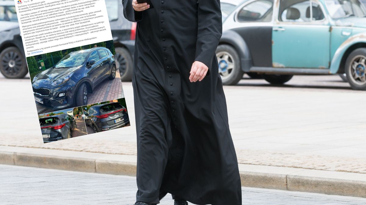 Pijany ksiądz jechał przez wieś autem