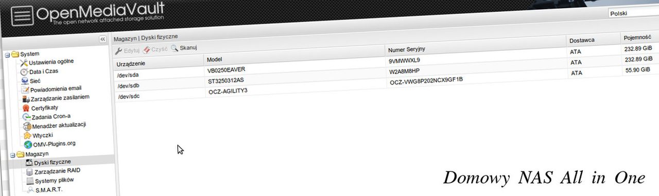 Domowy NAS All in One – Cz. 3 Zarządzanie zasobami dyskowymi