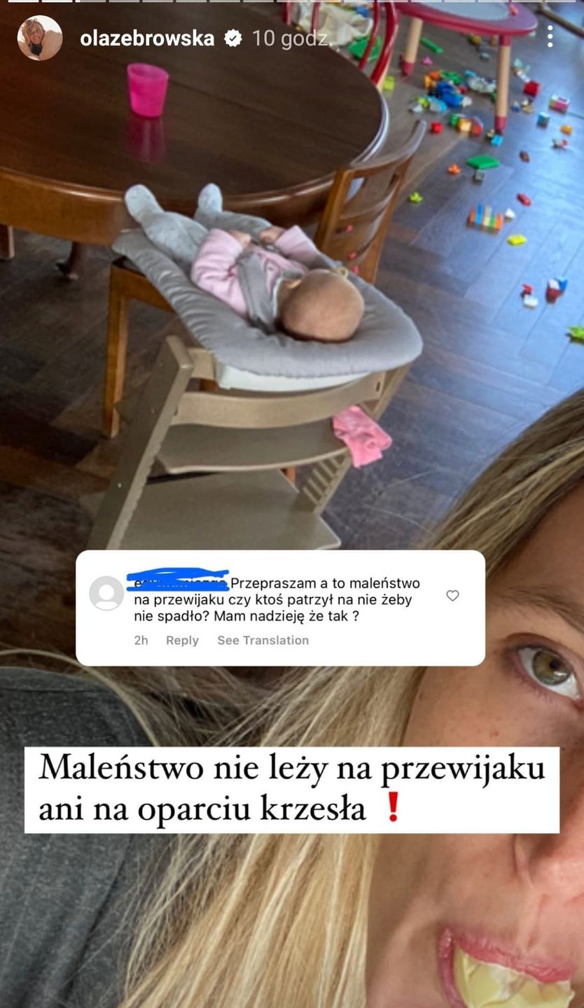 Ola Żebrowska o krzesełku córki