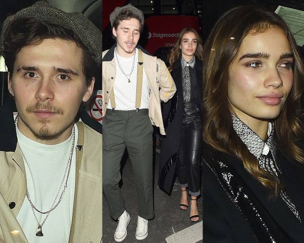 Modny Brooklyn Beckham wyprowadza dziewczynę z imprezy