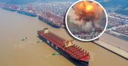 Eksplozja w chińskim porcie. "Płomienie i gęsty dym"