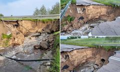 Zapadnięcie drogi w Lubelskiem. Zdjęcia robią wrażenie