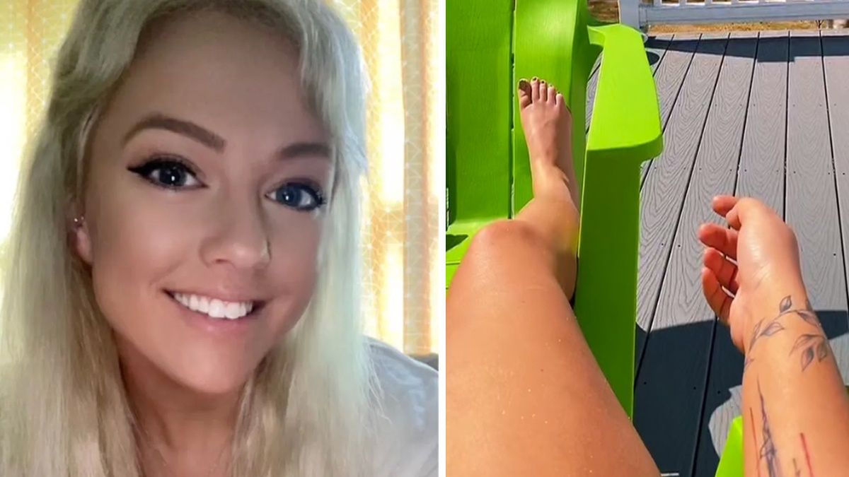 Opalała się na golasa na swoim tarasie