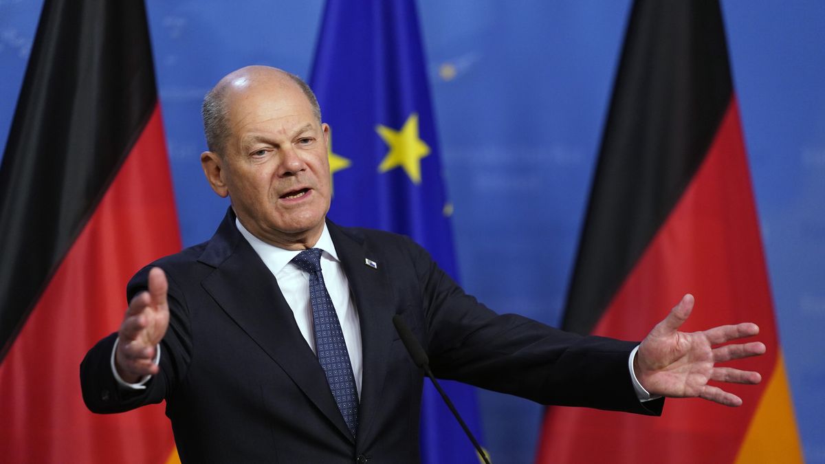 BRUSSELS, BELGIUM - MARCH 20:  German Chancellor Olaf Scholz attends a news conference during the European Council Meeting on March 20, 2025 in Brussels, Belgium. (Photo by Pier Marco Tacca/Getty Images)