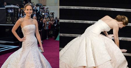 Jennifer Lawrence UPADŁA ODBIERAJĄC OSCARA! (FOTO)