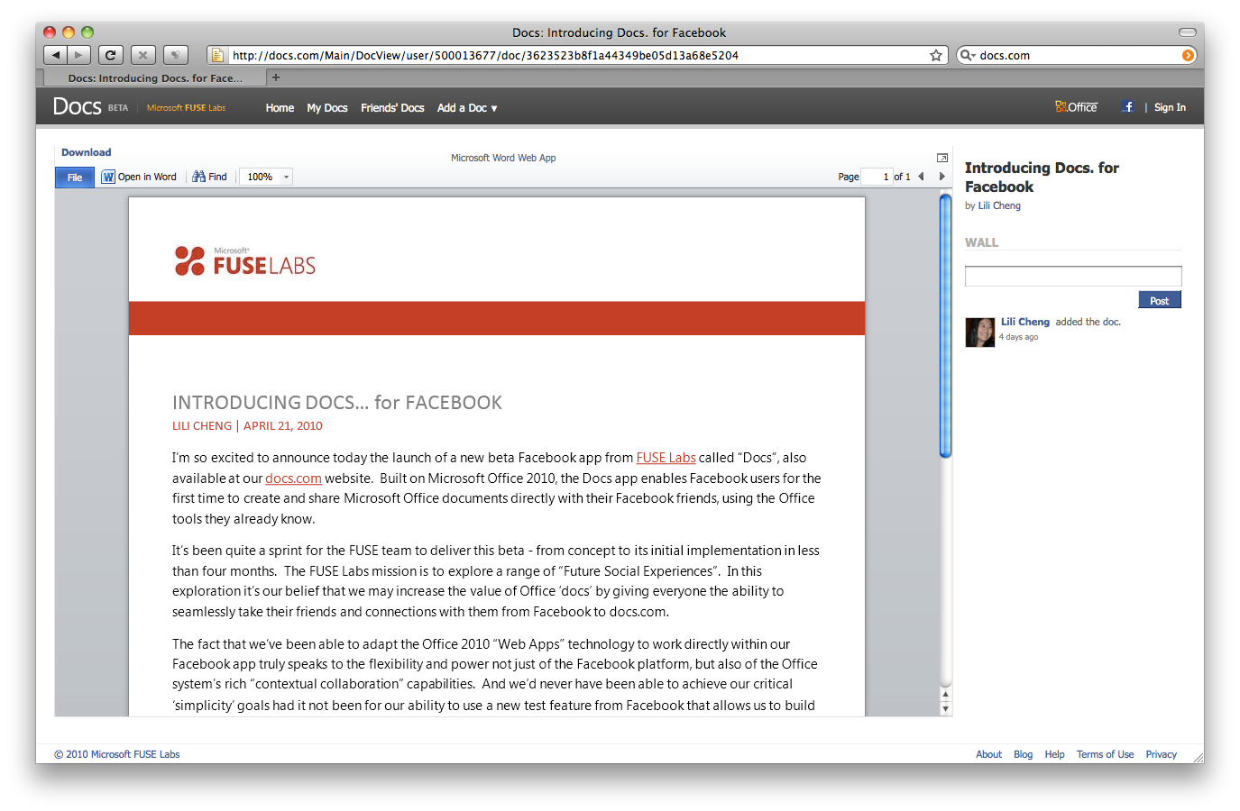 Docs.com - Microsoft Office na Facebooku 3