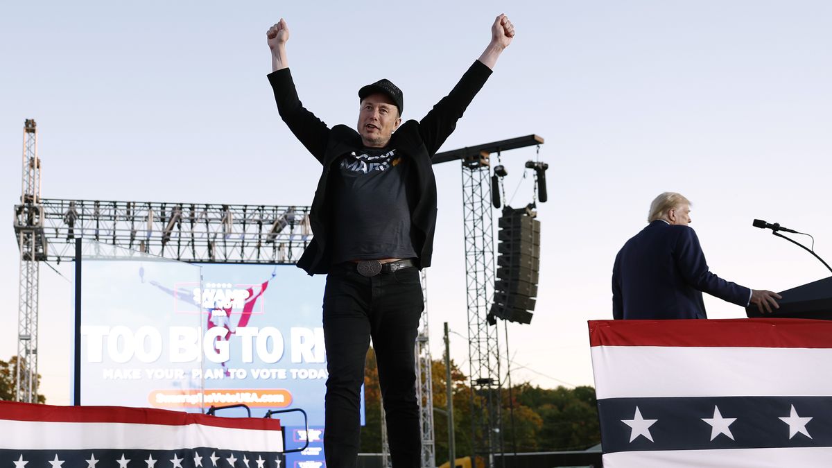 Elon Musk popierał Donalda Trumpa na jego wiecu