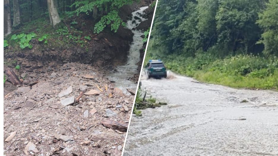 Zamknięta droga w Bieszczadach