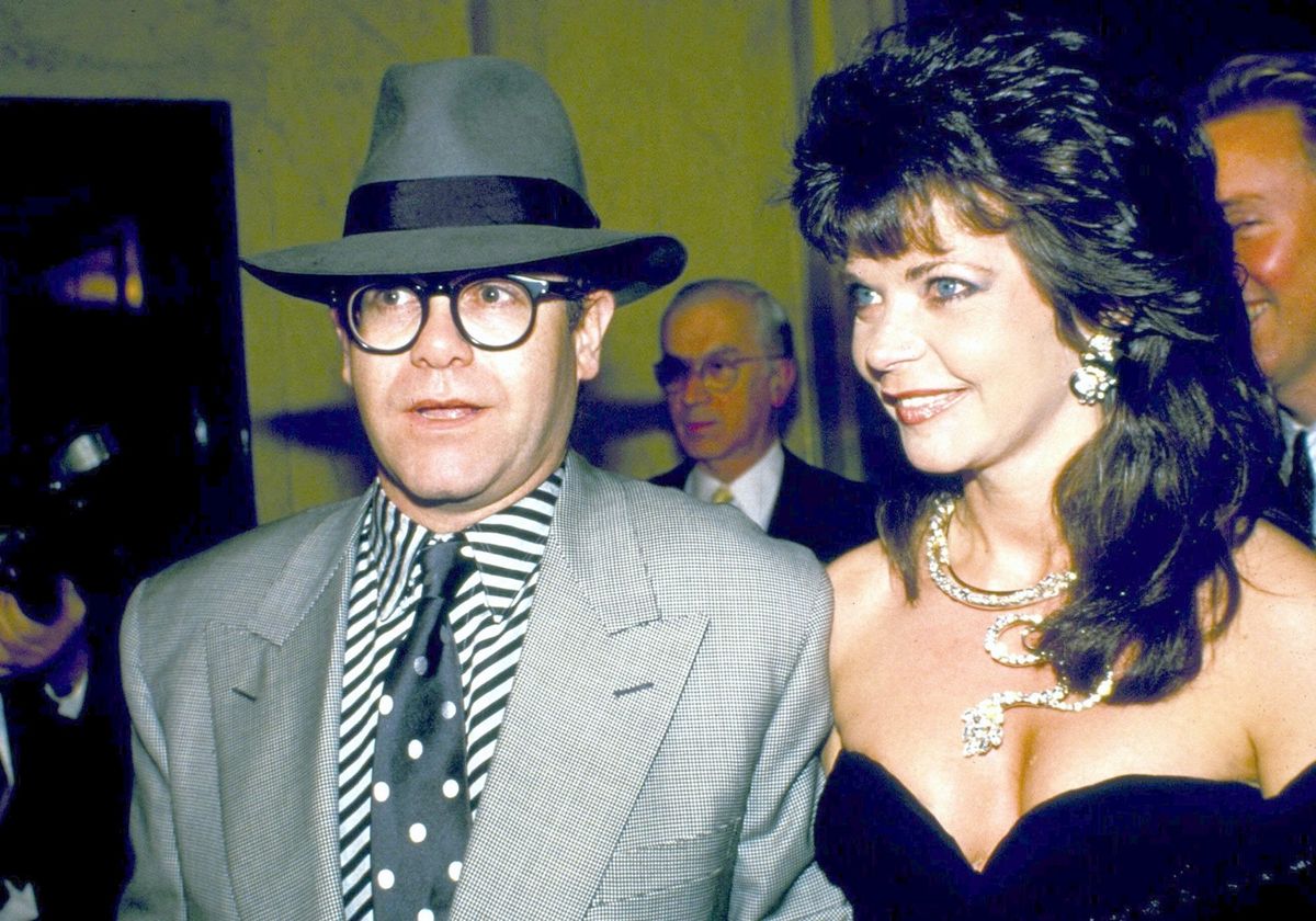 Elton John z żoną w 1987 r.