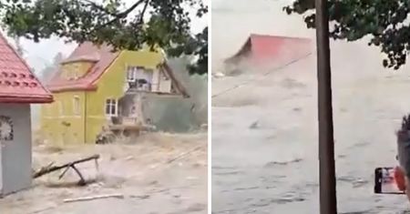 Dramat w Stroniu Śląskim. Fala porwała dom na oczach ludzi