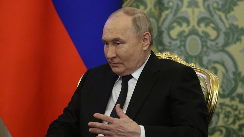 MOSCOW, RUSSIA - MAY 23: (RUSSIA OUT) Russian President Vladimir Putin is seen during a bilateral meeting at the Grand Kremlin Palace on May 23, 2024, in Moscow, Russia. The King of Bahrain arrived to Russia for an official two-days visit. (Photo by Contributor/Getty Images)