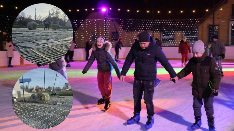 To największa zimowa atrakcja w Pleszewie. Trwa budowa miejskiego lodowiska
