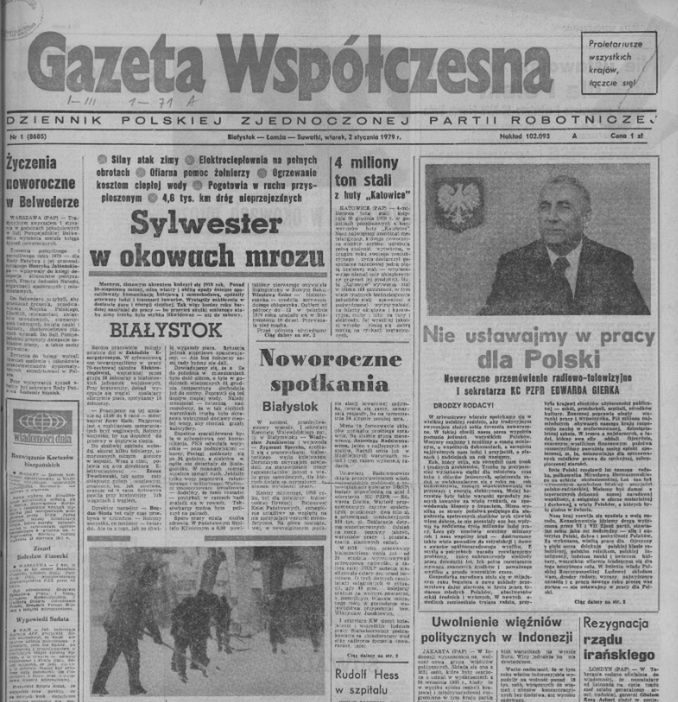 Wydanie Gazety Współczesnej z 2 stycznia 1979 roku