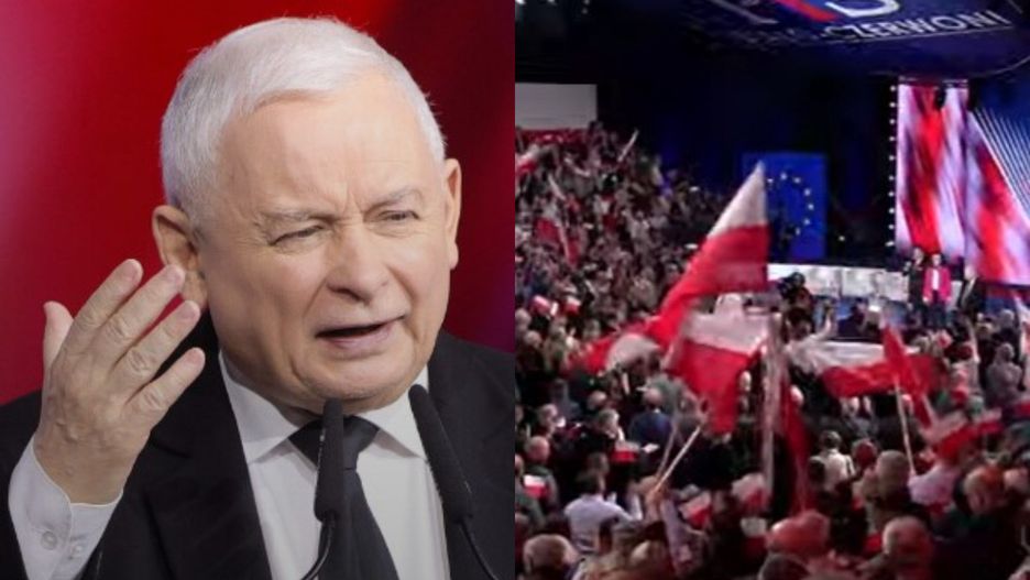Kaczyński w trakcie sobotniej konwencji PiS w Warszawie