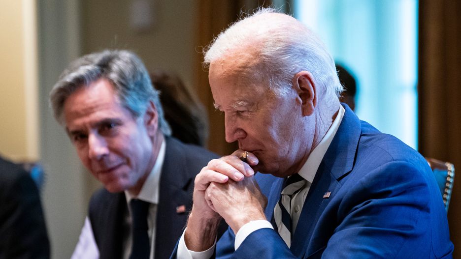 US President Joe Biden during a meeting in the Cabinet Room of the White House in Washington, DC, US, on Friday, Oct. 20, 2023. The US and European Union failed to reach an accord on steel and aluminum ahead of a summit on Friday and are poised to keep negotiating until a year-end deadline, when tariffs would return on billions of dollars of transatlantic trade in the absence of a deal. Photographer: Al Drago/Bloomberg via Getty Images