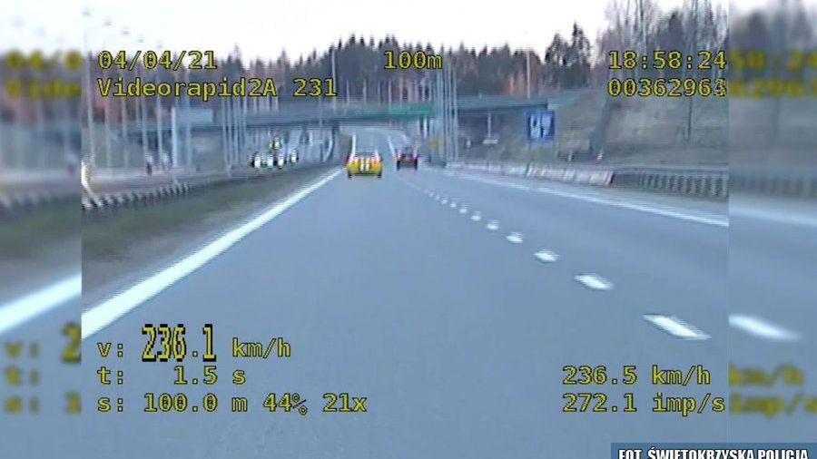 Skarżysko-Kamienna. 24-latek pędził ponad 236 km/h 