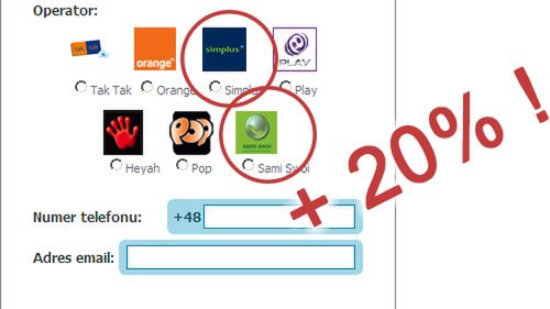 O 20% więcej w doładowaniach w Plusie 1
