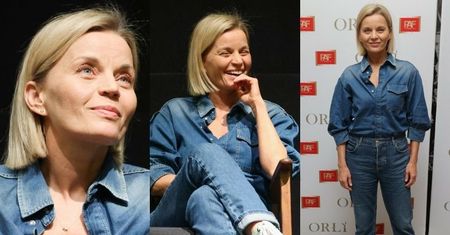 Naturalna Małgorzata Foremniak prezentuje promienny wygląd na przeglądzie filmów (ZDJĘCIA)