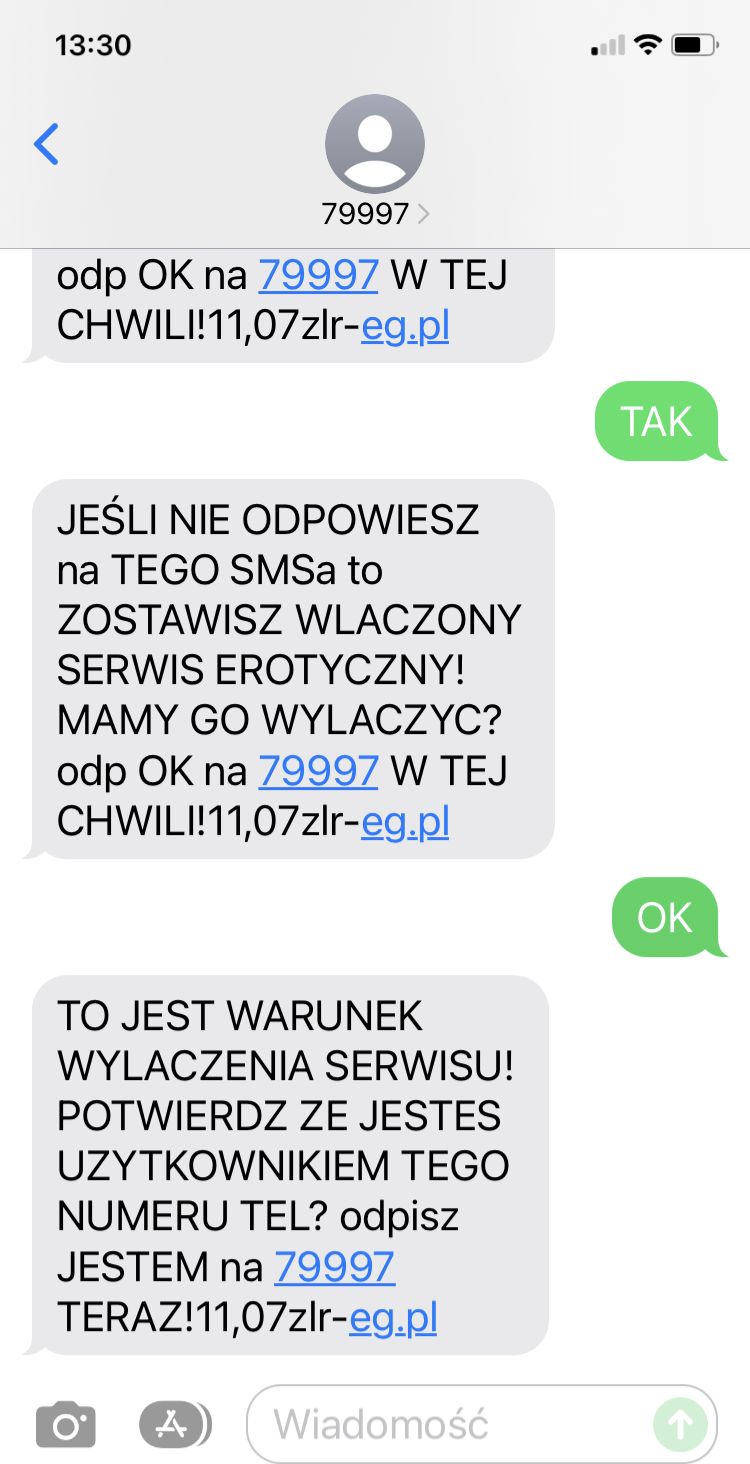 Wiadomości SMS premium. Nie odpisuj na nie