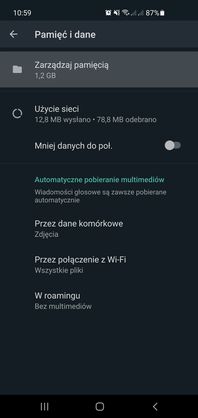 Zarządzanie pamięcią w WhatsAppie