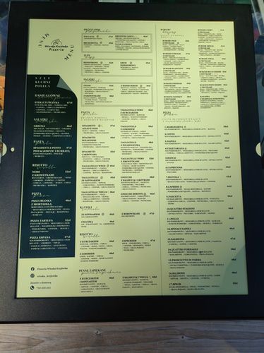 Na zdjęciu: Menu jednej z włoskich restauracji