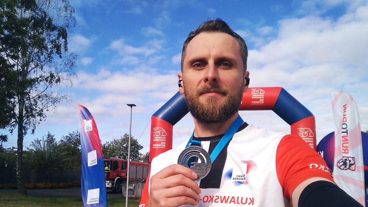 Damian Wiśniewski po zakończonym biegu