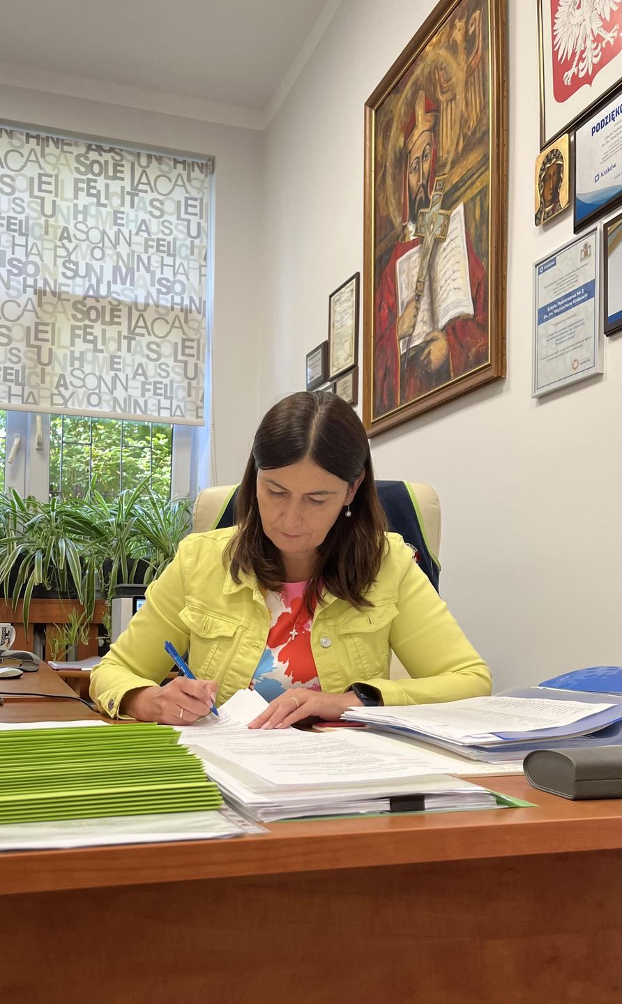 Jolanta Gajęcka, dyrektorka Szkoły Podstawowej nr 2 im. św. Wojciecha w Krakowie