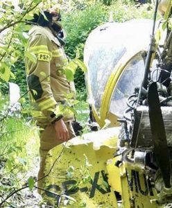 Rybnik. Wyjątkowe szczęście pilota. Wyszedł cało z lądowania w drzewach