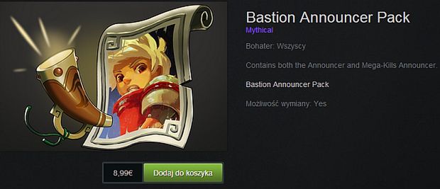 Narrator z Bastionu został komentatorem w DOTA 2