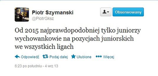 Twitter Piotra Szymańskiego