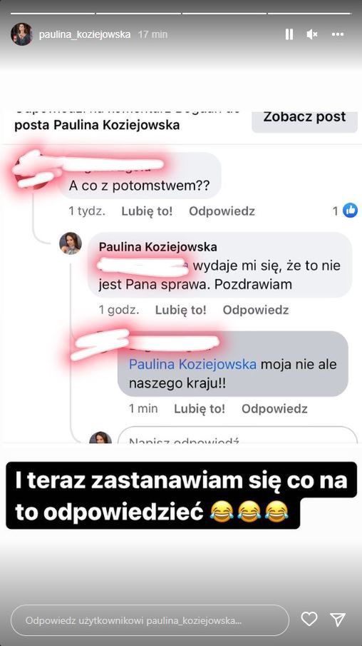 Paulina Koziejowska odpowiedziała wścibskiemu internaucie