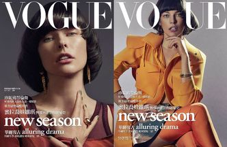 Milla Jovovich na dwóch okładkach "Vogue'a"