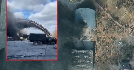 Smutne widoki na lotnisku pod Kijowem. Płonie An-225 "Mrija"