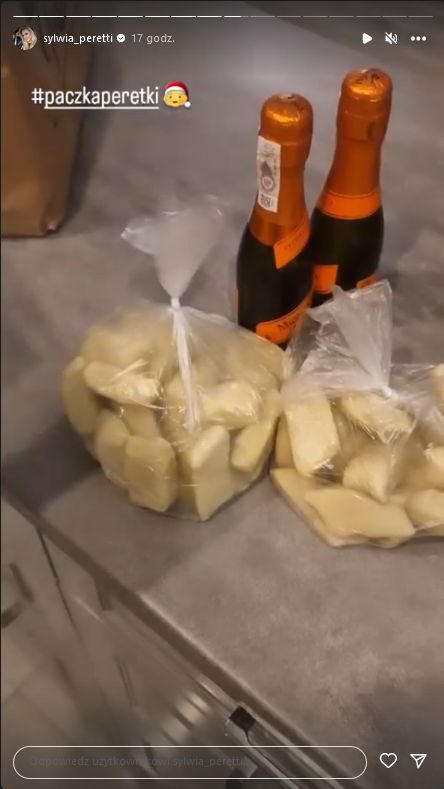 Peretti otrzymała w prezencie prosecco i domowe kopytka