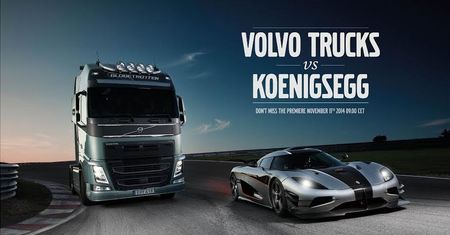 Ciężarowe Volvo kontra Koenigsegg One:1 [wideo]