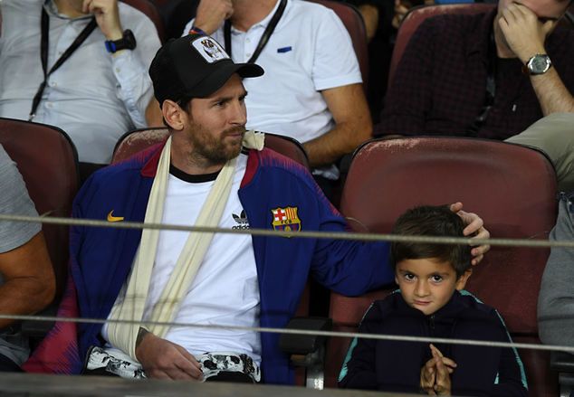 Lionel Messi z synem (fot. David Ramos/Getty)