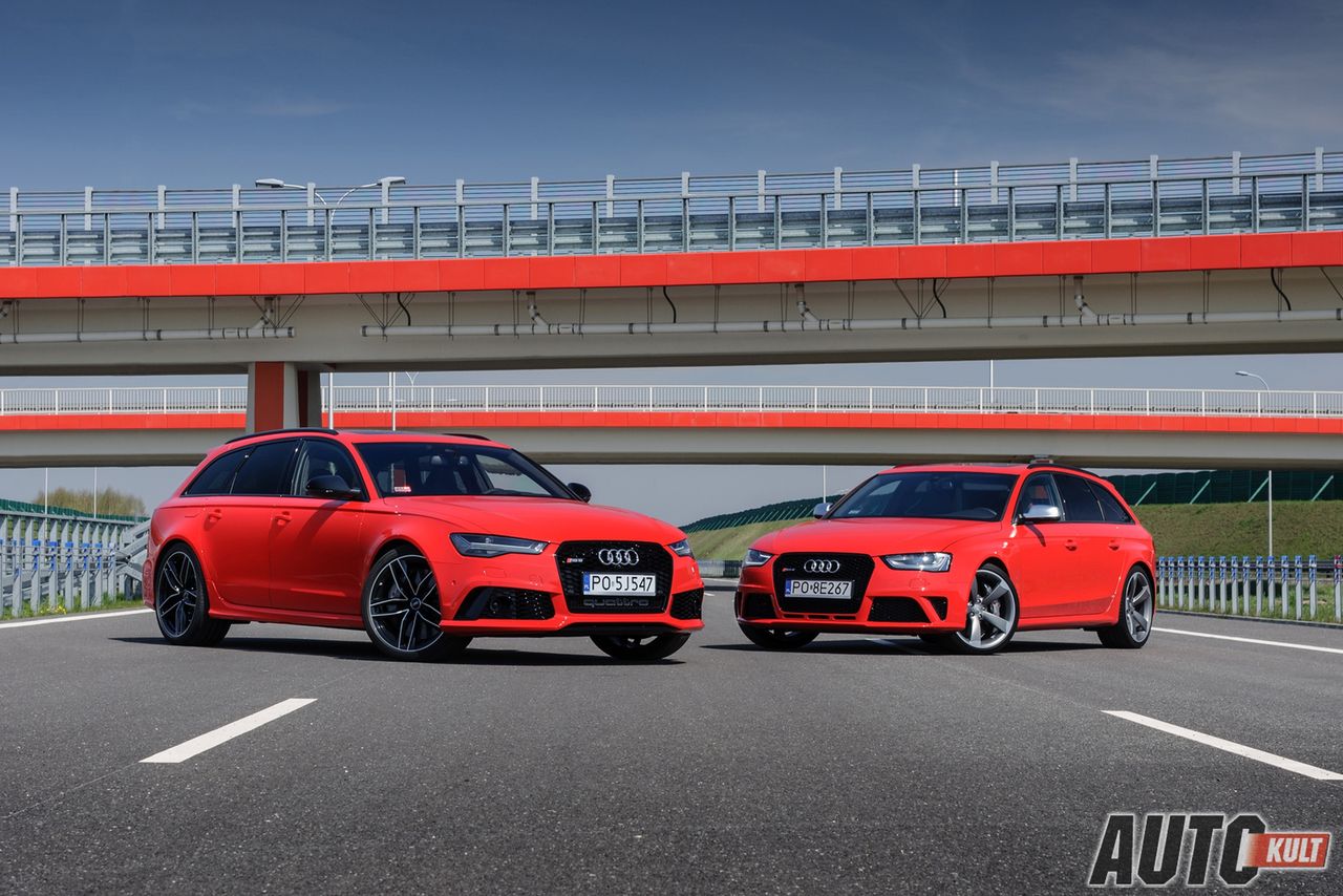 Audi RS6 (z lewej) i RS4 (z prawej) - na pierwszy rzut oka podobne, zza kierownicy już nie bardzo...